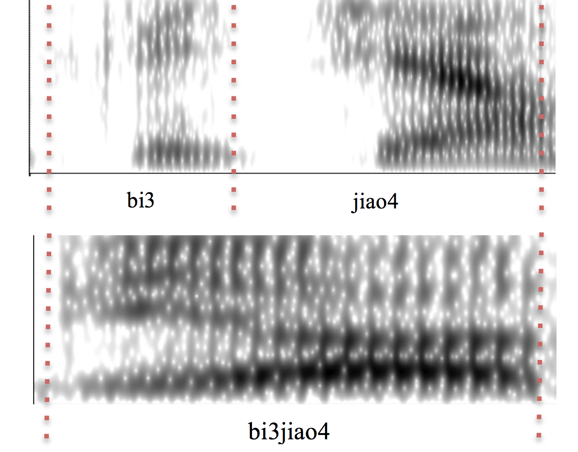 Consonant reduction spectrograms
