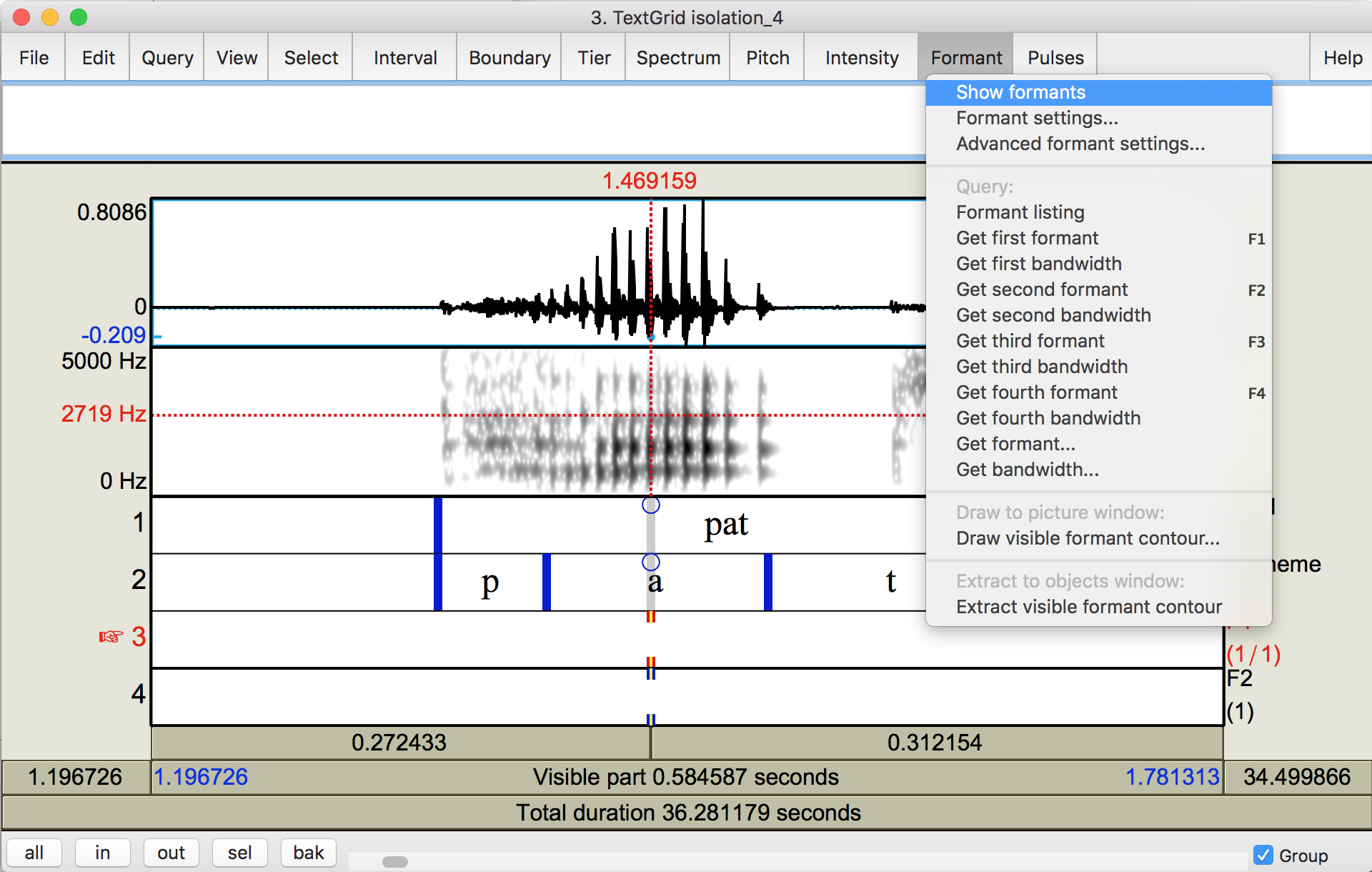 annotate the syllables boundary script praat